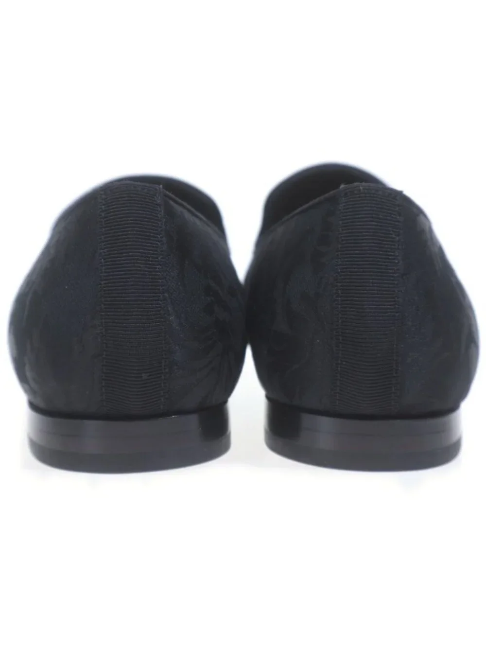 Dolce & Gabbana Black Floral Brocade Loafers Flat Shoes